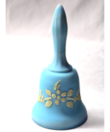 Vintage WESTMORELAND 5.25&quot; Glass Bell Hand Painted BEADED BOUQUET ON PAS... - $243.67 MXN