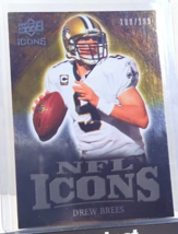 2009 Upper Deck Icons Drew Brees NFL Icons Silver Parallel /199 Saints #... - $9.85