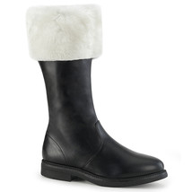 SAN100/B/PU Men&#39;s Christmas Xmas Holiday Santa Claus Costume Boots w/Faux Fur - £66.14 GBP