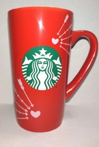 Starbucks Ceramic Mug Cup Tall 16 fl oz Red Valentines Hearts 2020 - £8.92 GBP