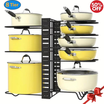 Pot Organizer Rack 8 Tiers Pots and Pans Organizer, Pot Lid Organizer fo... - $31.11