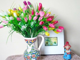 1 Bouquet 12 Heads Artificial Flower Tulip Floral Posy Home Garden Decor - $8.99