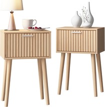 Laatooree Nightstands Set Of 2, Small Side Table, Bedside Table With, Na... - $90.96