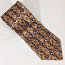 Pierre Cardin Geometric 100% Silk Brown Copper Tie  58&quot;L x 4 W&quot; NEW - £11.78 GBP
