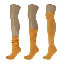 AWS/American Made Cotton Slouch Boot Socks Shoe Size 5 to 10 (Golden Rod 3 Pair) - £14.16 GBP