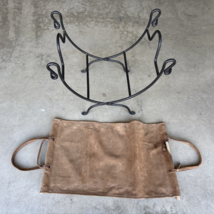 Large Vintage Iron  Fireplace Log Holder Rack Folding Firewood - $1,623.73 MXN