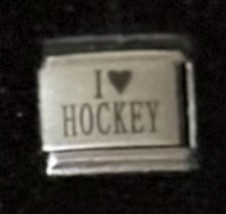 I Heart Love Hockey Wholesale Italian Charm Laser Link 9MM K3456 - £12.16 GBP