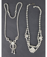 vintage rhinestone necklace lot x2 old antique ESTATE SALE - $1,304.24 MXN