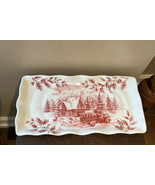 Maxcera vintage style Christmas serving Platter Red Truck Holly Berries ... - £31.38 GBP