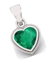 3.25 Carat Natural Emerald Heart Shape Locket For - £102.28 GBP