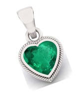 3.25 Carat Natural Emerald Heart Shape Locket For - £100.51 GBP