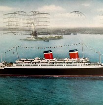 SS America Luxury Liner Cruise Ship 1940-50 Postcard Nautical Atlantic P... - $19.99