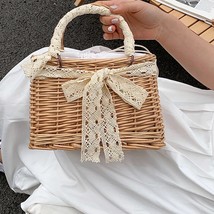 2023 Women Straw Purses and Handbags Summer Rattan Handmade Tote Bags Ladies Rib - £120.73 GBP