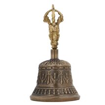 Spiritual Buddhist Tibetan Brass Bell with Dorje Handle for Self Healing... - $38.88