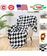 Elegant Black Checkered Throw Blanket - Perfect Gift for Any Occasion 50... - $590.63 MXN