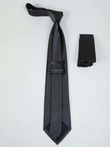 Men's Satin Silky Tie Hankie Set J.Valintin Private Collection R67 Dark Gray image 2
