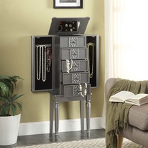 Tammy 5 Storage Drawer Jewelry Armoire, Silver Finish - $305.00