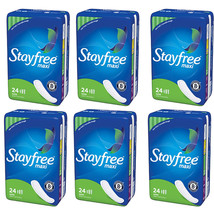 Pack of (6) New STAYFREE Maxi Pads, Super 24 ea - $67.19