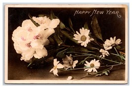 RPPC Orchids and Daisies Happy New Year Rotograph Postcard H26 - £5.51 GBP