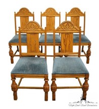 Set of 5 VINTAGE ANTIQUE English Revival Style Dining Side Chairs 386-7 - £2,018.61 GBP