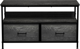 Sorbus 2 Shelf TV Stand with 2 Drawers Storage for Bedroom &amp; Living Room - Black - £100.32 GBP