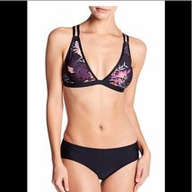 SPLENDID ELECTRIC BLOOM PRINT HALTER TOP, BLACK/PINK, SIZE: XS, NWT - $35.00