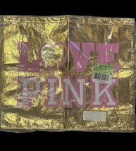 PINK Victoria’s Secret Gold Tote Shopping Bag New With Tags 20” x 17” - $19.79