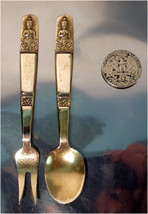 Vintage Collectible Burmese Miniature Spoon and Fork Buddah Figure - $11.67