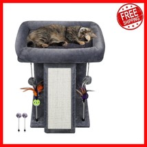 Multifunctional Cat Tree with Cozy Top Platform &amp; Durable Scratching Board - $813.26 MXN