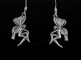 Vintage Celtic Fairy Earrings 925 Silver Boho Folk Art - £8.96 GBP