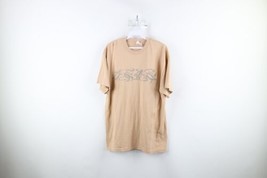 Vintage 90s Streetwear Mens Large Faded Nature Sea Turtle Sketch T-Shirt Beige - £27.41 GBP