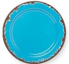 Set of Four (4) Fox Run ~ Melamine ~ Distressed ~ TEAL BLUE ~ 8&quot; Salad P... - $56.03 CAD