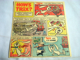 1965 Color Ad Trix General Mills Cereal with the Trix Rabbit How&#39;s Trix? - £6.25 GBP