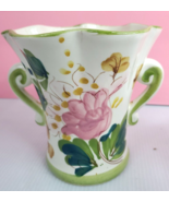 Vintage Hand Painted Art Vase Yellow Floral Design Made in Portugal for FTD - £7.47 GBP