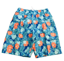Authentic J. Khaki Floral Print Blue Orange Boys Swim Board Shorts Size XL - £6.72 GBP