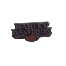 Vintage Harley Davidson Motorcycles Pin Badge Black Red Enamel Biker Ves... - $28.02