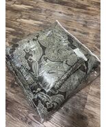 CROSCILL ROYALTON Chocolate &amp; Blue QUEEN COMFORTER SET Damask - $197.01