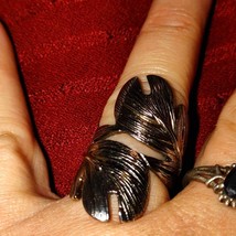 Gorgeous~Sz. 7~Stainless steel leaf ring~ - £40.26 GBP