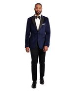 Ike Behar Navy Velvet with Black Peak Lapel Tuxedo Jacket Only Slim Fit - $224.10