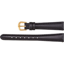 Ladies 12 mm - Regular - Black Leather Calf Padded Watch Strap Band - $24.45