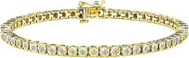 1.0 Cttw Diamond Round Faceted Bezel Tennis Bracelet Sterling Silver (I-... - $599.99