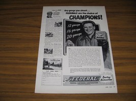1954 Print Ad Federal Shotgun Shells How to Bag Upland Flyers - £8.79 GBP