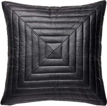 Sheepskin Genuine Black Decorative Throw Leather Designer Cushion Cover - £34.86 GBP