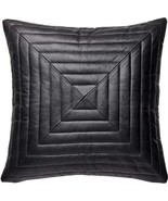 Sheepskin Genuine Black Decorative Throw Leather Designer Cushion Cover - $43.99