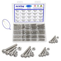 Newlng Nuts And Bolts M3 M4 M5 M6 Nuts Kit 304 Stainless Steel Hex Socket Head - £26.16 GBP