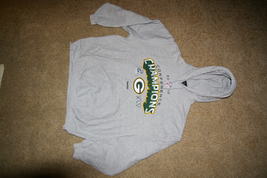 Green Bay Packers NFC Champions 2010 Hoodie Sweatshirt Size Mens XL Gray... - £35.38 GBP