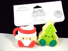 Hallmark Better Together magnetic ornaments  Santa Milk & Tree Cookie NEW 2023 - £11.35 GBP