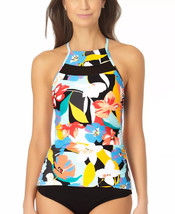 ANNE COLE Tankini Swim Top Mesh Inset Floral Multicolor Size Small $68 - NWT - £14.15 GBP