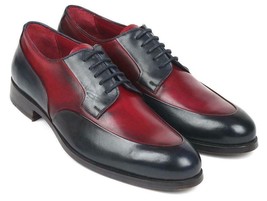 Paul Parkman Mens Shoes Derby Bordeaux Navy Blue Leather Handmade 993-BDNV - $379.99