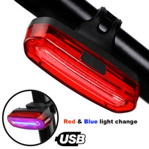 Led Bicycle Cycling Tail Light Usb Rechargeable Bike Rear Warning Light 6 Modes - £19.91 GBP